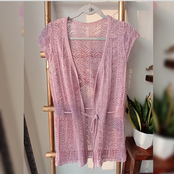 Sweaters - Korean Macrame Lavender Cover Up